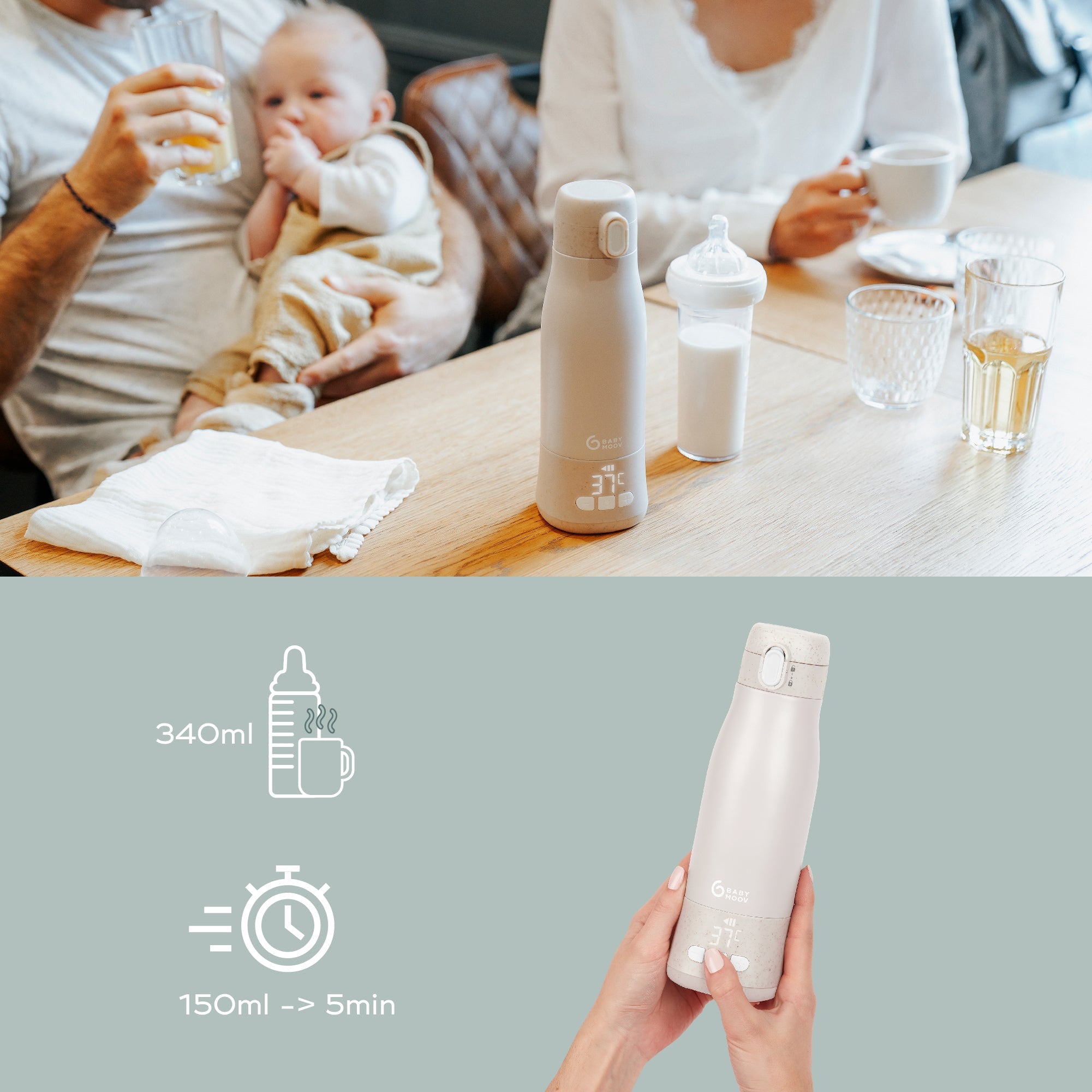 Moov and Feed Portable Bottle Warmer.