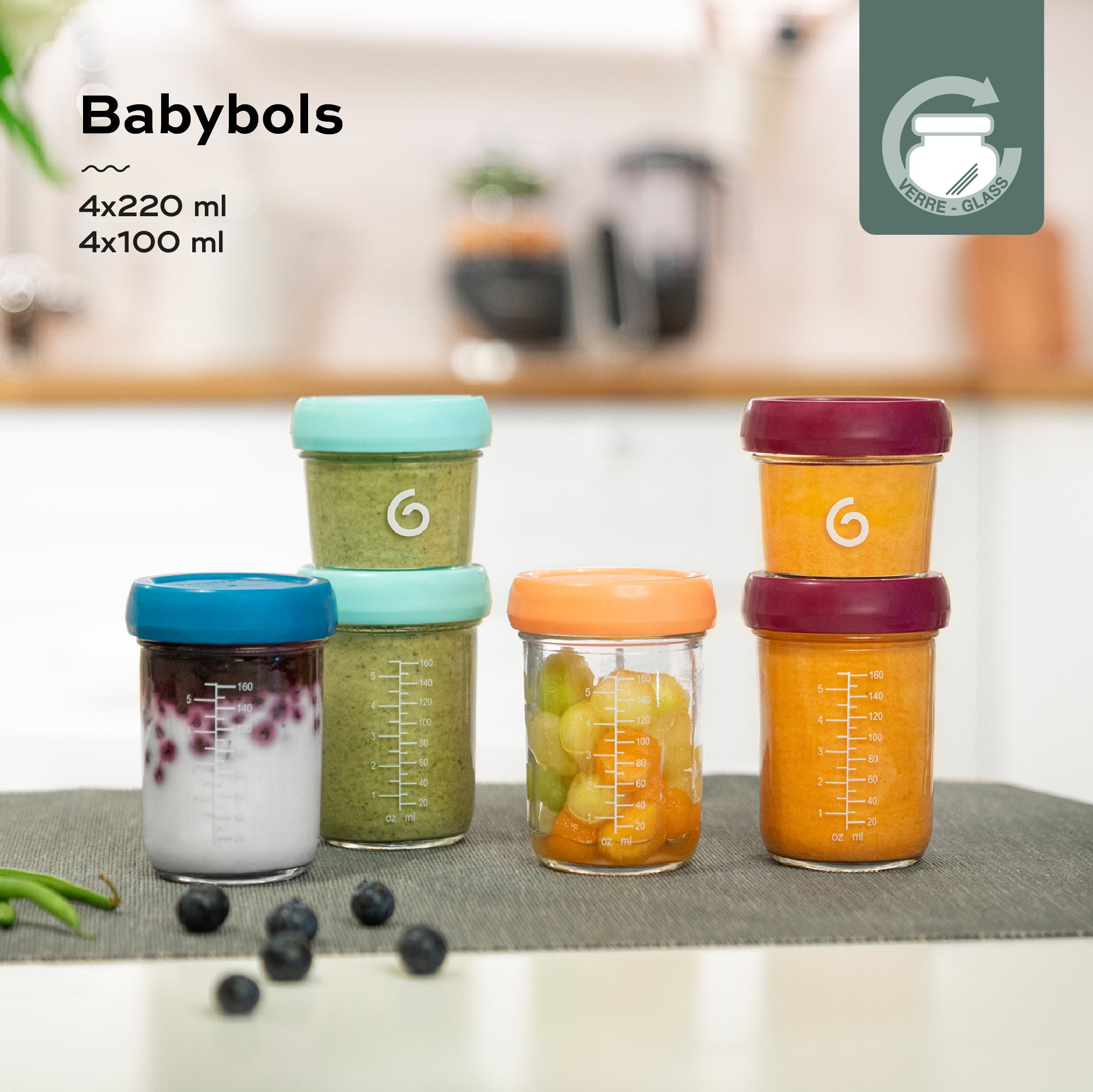 Babybowls Glass Storage Containers (Set of 8).