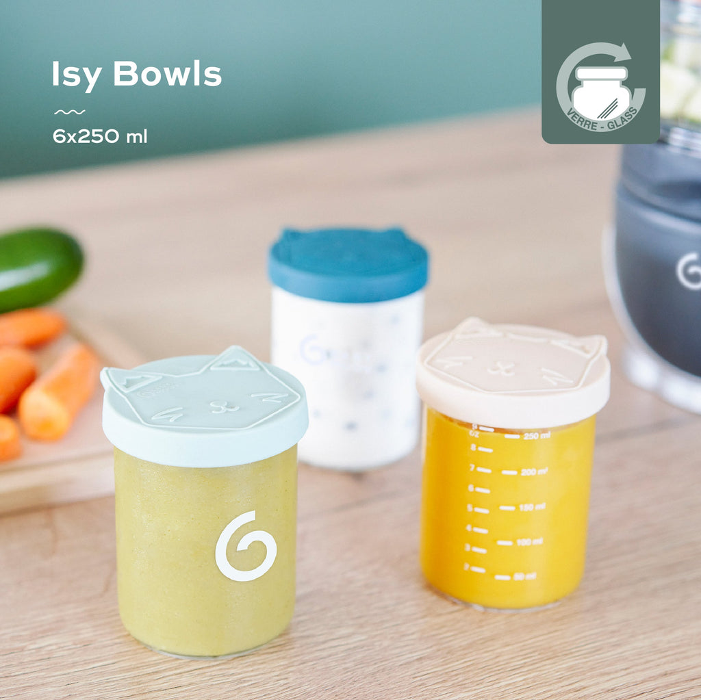 ISY BOWLS 6x250ml Borosilicate Glass Storage Containers.