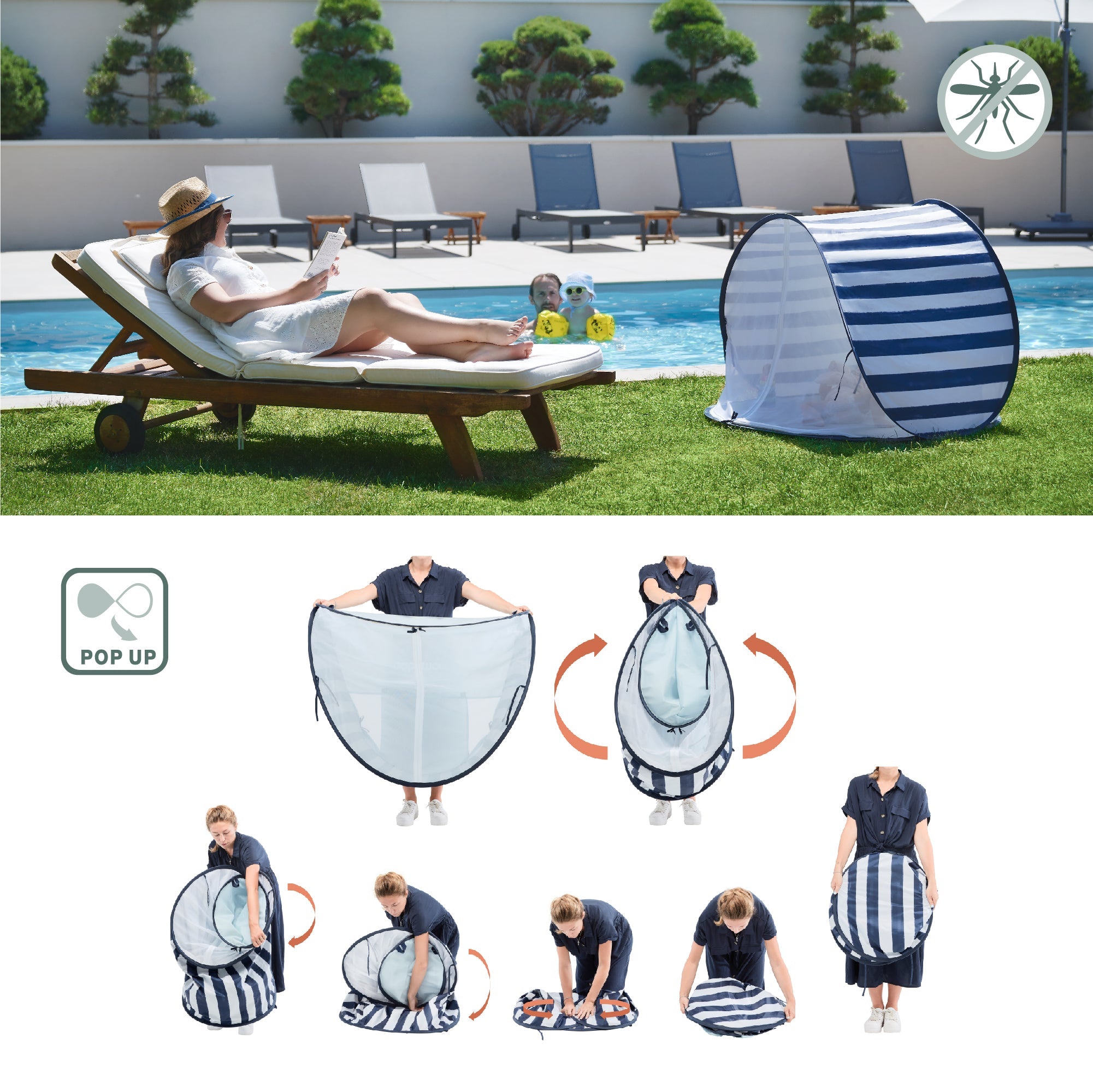 Anti-UV Baby Play Tent SPF 50+ Protection Mariniere I Babymoov – Nurture House