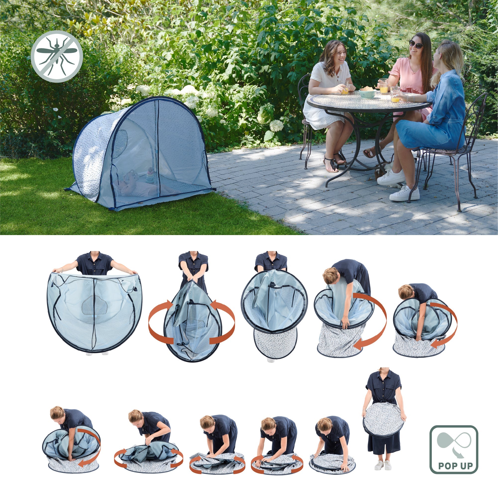 Anti-UV Tent 50+ SPF Protection Blue Waves