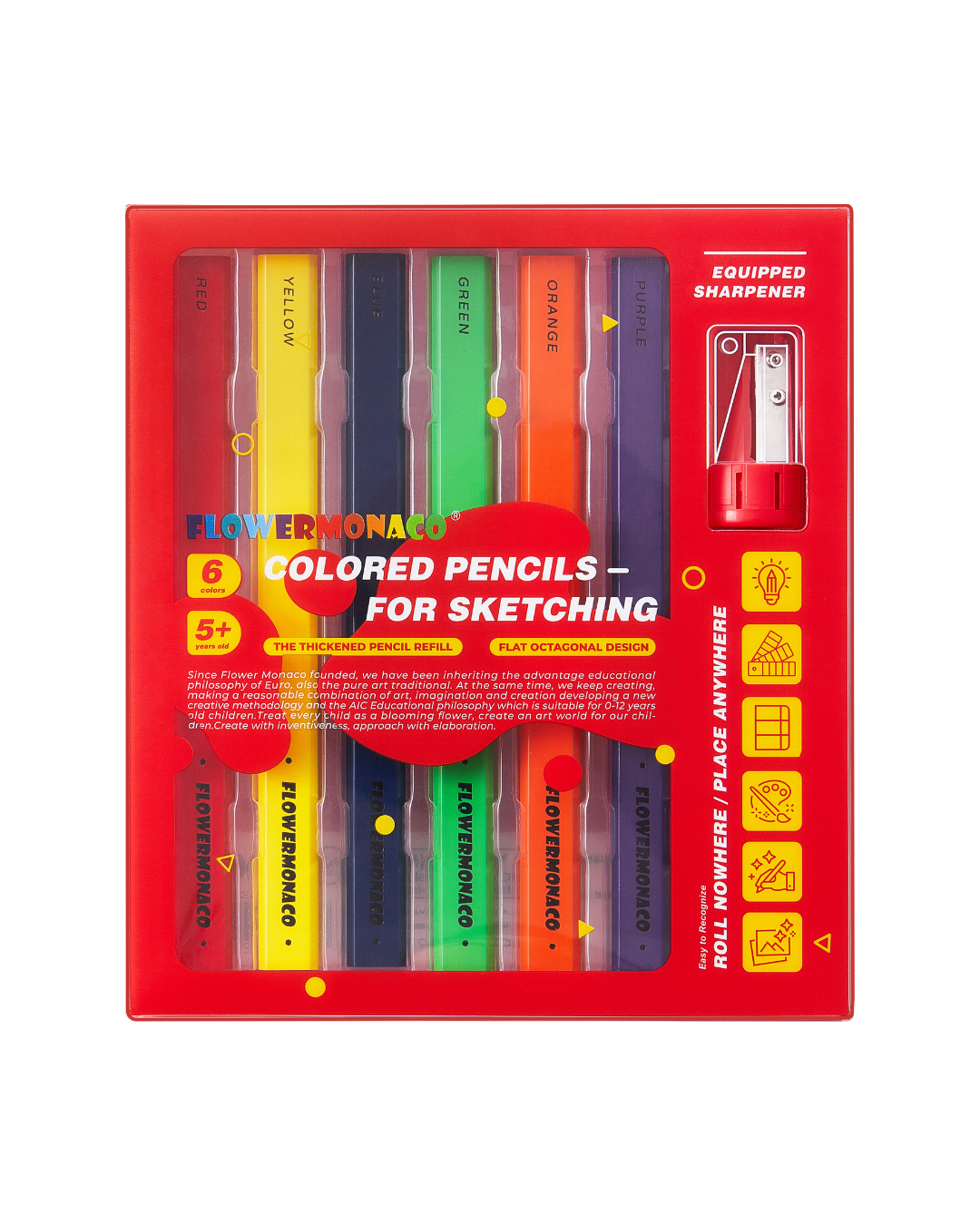 Flat-Barrel Colored Pencils