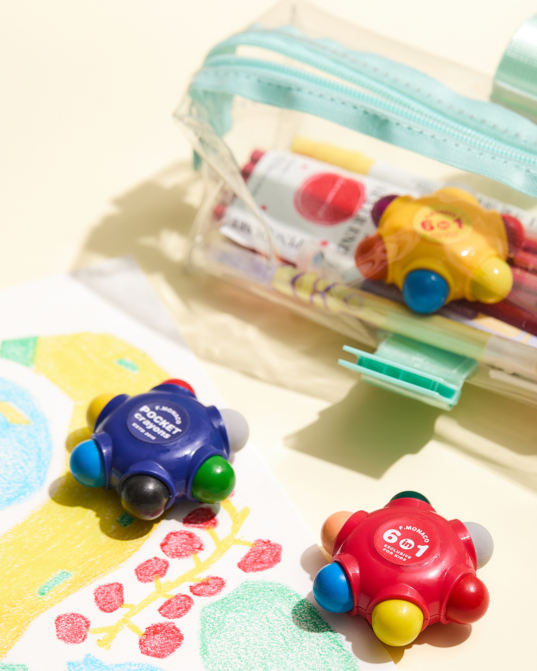 Flower Monaco Pocket Crayons 6-in-1 Set
