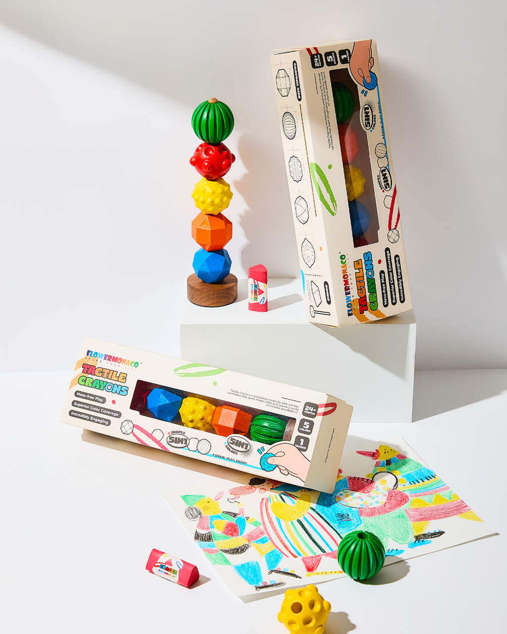 Flower Monaco Tactile Crayons