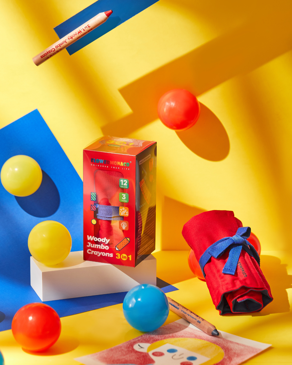 Flower Monaco Woody Jumbo Crayons